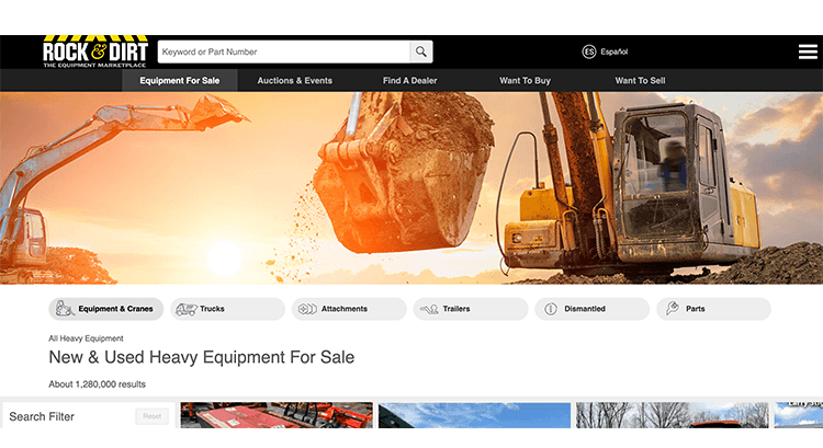 B2B equipment sales platform website
