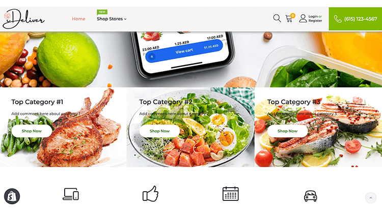 Grocery delivery Shopify storefront