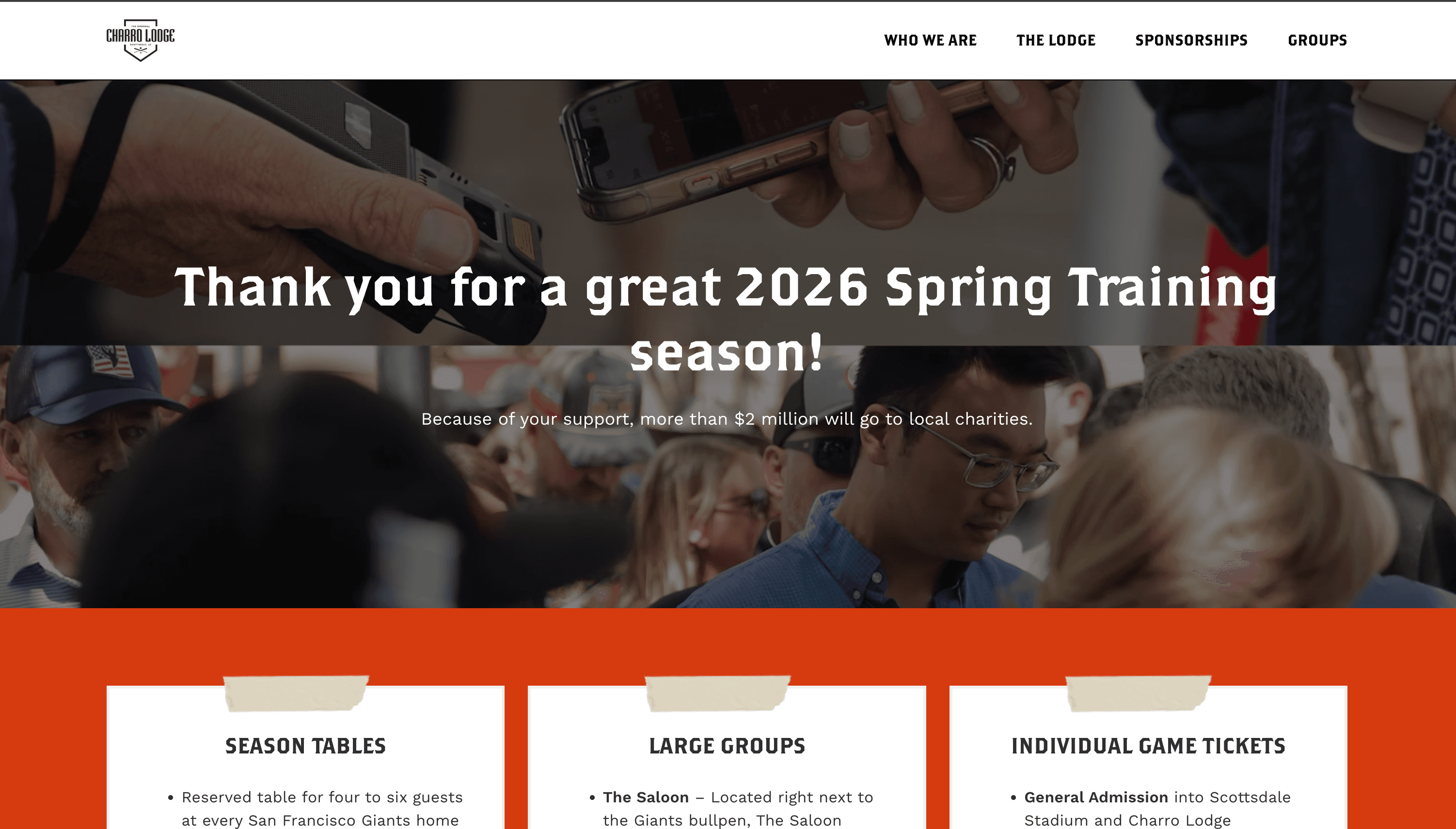 SpringTraining Charro Lodge website